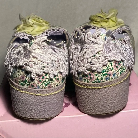 NWOT Irregular Choice platform ballet flats,lilac/mint floral,lace,flower, 7.5 - Picture 5 of 16